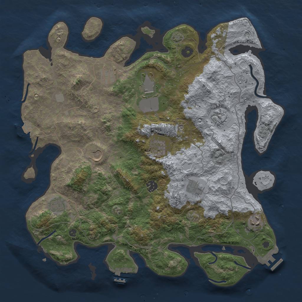Rust Map: Procedural Map, Size: 4000, Seed: 891817019, 18 Monuments