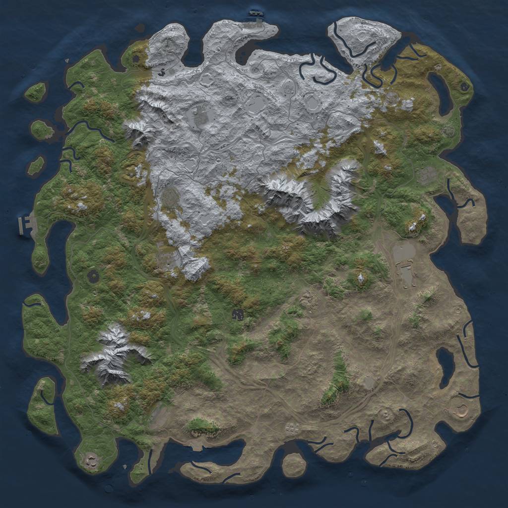 Rust Map: Procedural Map, Size: 6000, Seed: 851919114, 19 Monuments