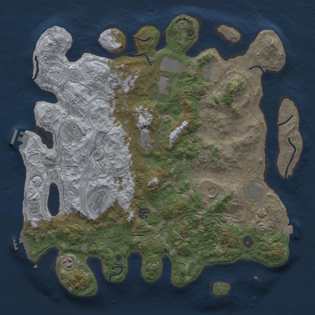 Rust Map: Procedural Map, Size: 4250, Seed: 1937381886, 19 Monuments