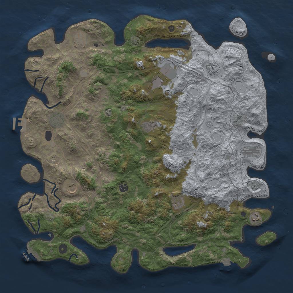 Rust Map: Procedural Map, Size: 4750, Seed: 516, 19 Monuments