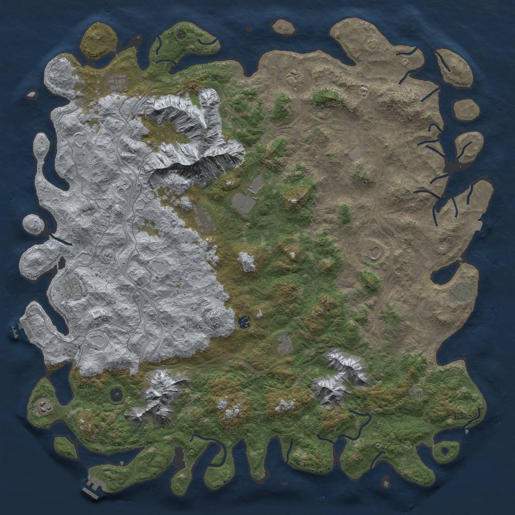 Rust Map: Procedural Map, Size: 6000, Seed: 655827659, 19 Monuments