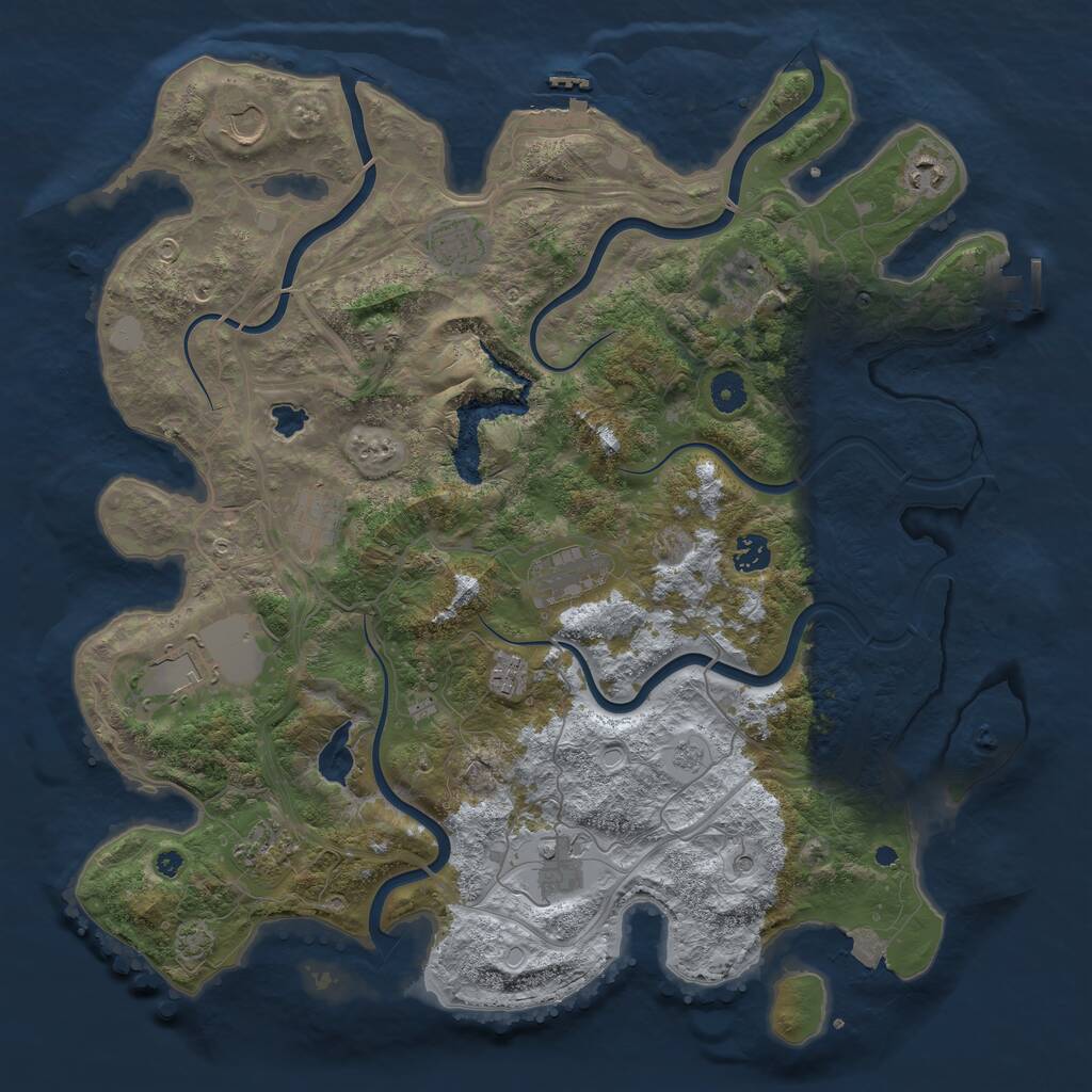Rust Map: Procedural Map, Size: 4250, Seed: 15860366, 17 Monuments