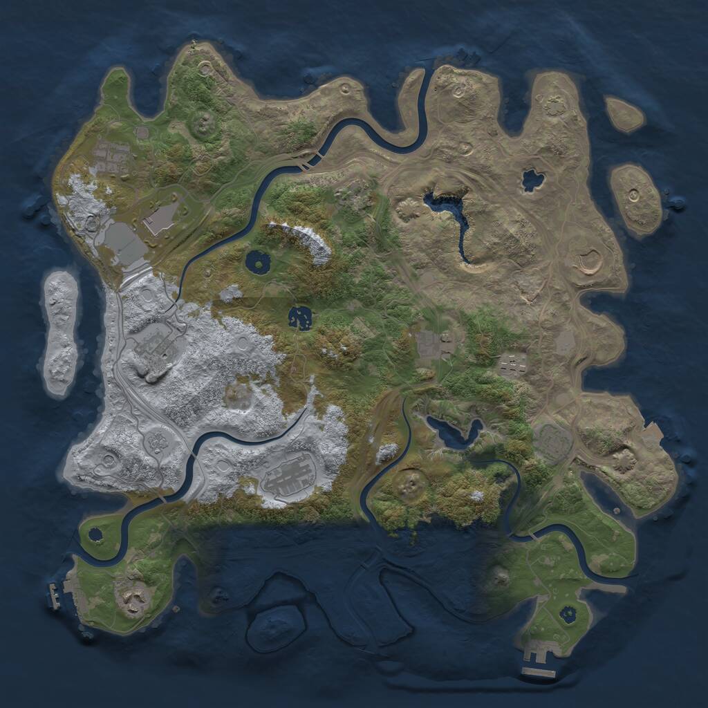 Rust Map: Procedural Map, Size: 4250, Seed: 1574012910, 17 Monuments