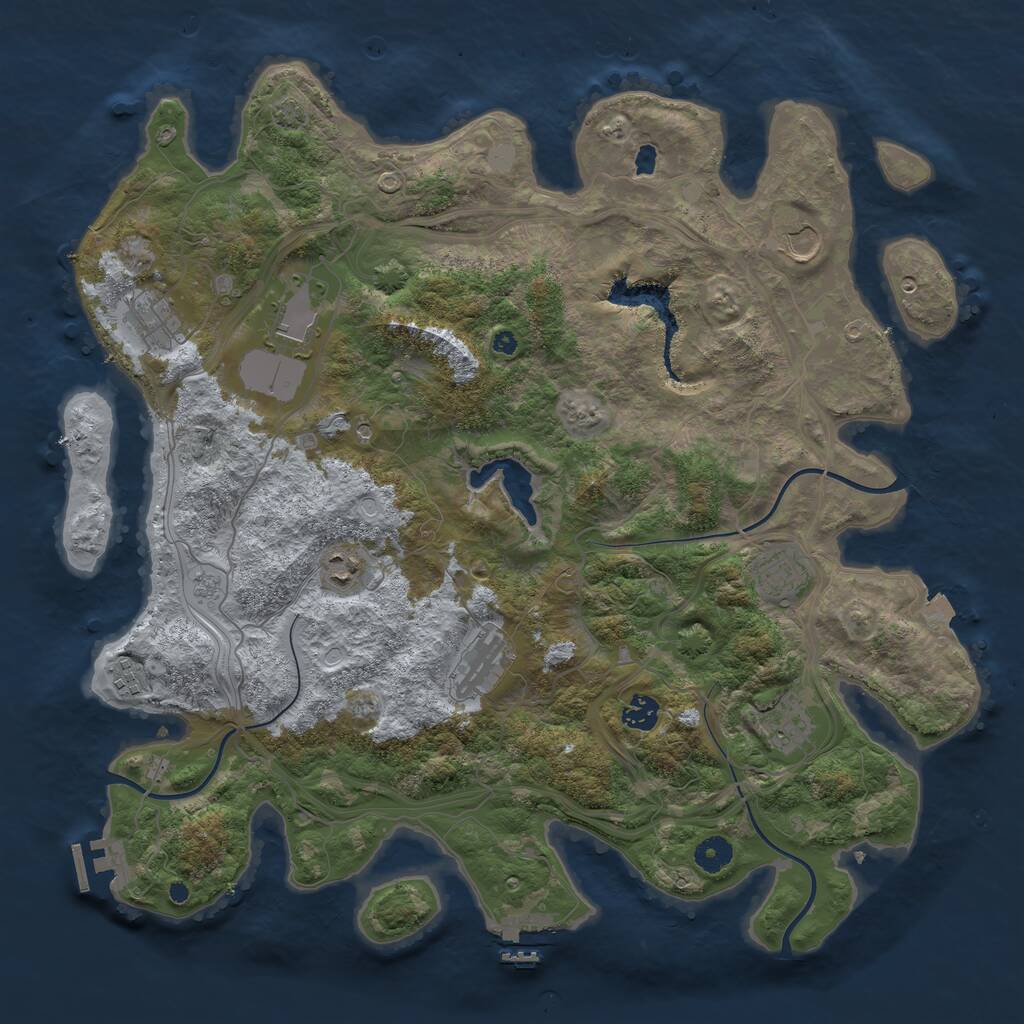 Rust Map: Procedural Map, Size: 4250, Seed: 1574012910, 15 Monuments