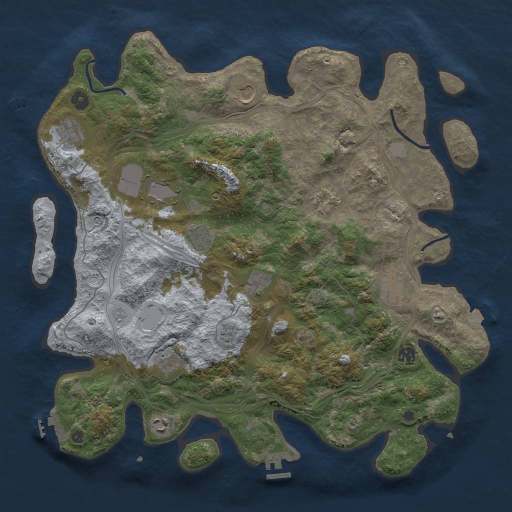 Rust Map: Procedural Map, Size: 4250, Seed: 1574012910, 19 Monuments