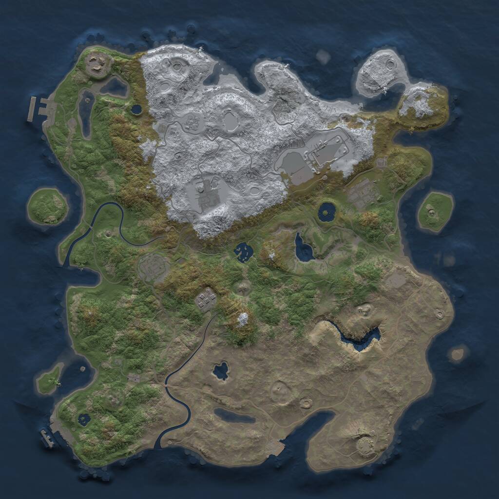 Rust Map: Procedural Map, Size: 4000, Seed: 31580, 13 Monuments