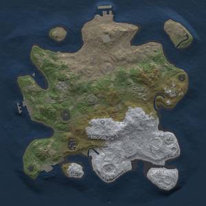 Thumbnail Rust Map: Procedural Map, Size: 3000, Seed: 205316619, 11 Monuments