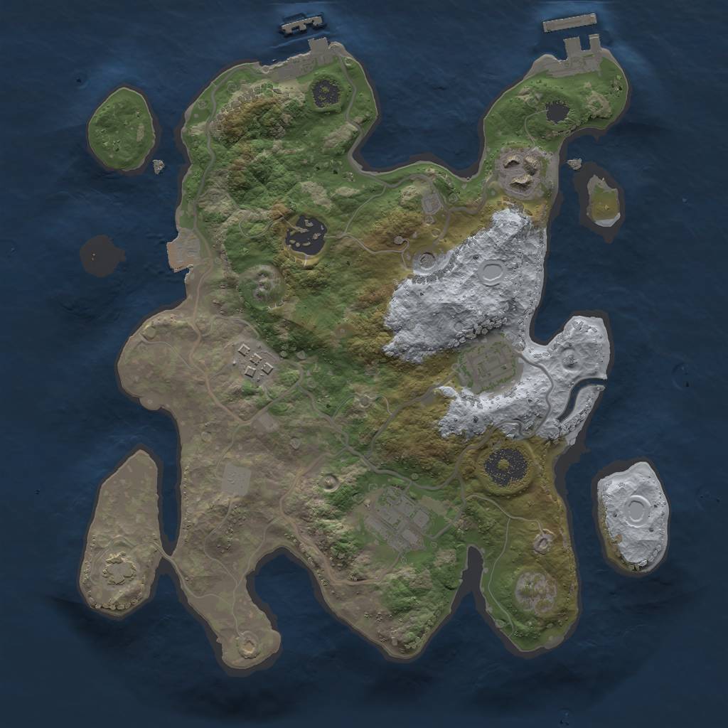 Rust Map: Procedural Map, Size: 2750, Seed: 31473678, 12 Monuments