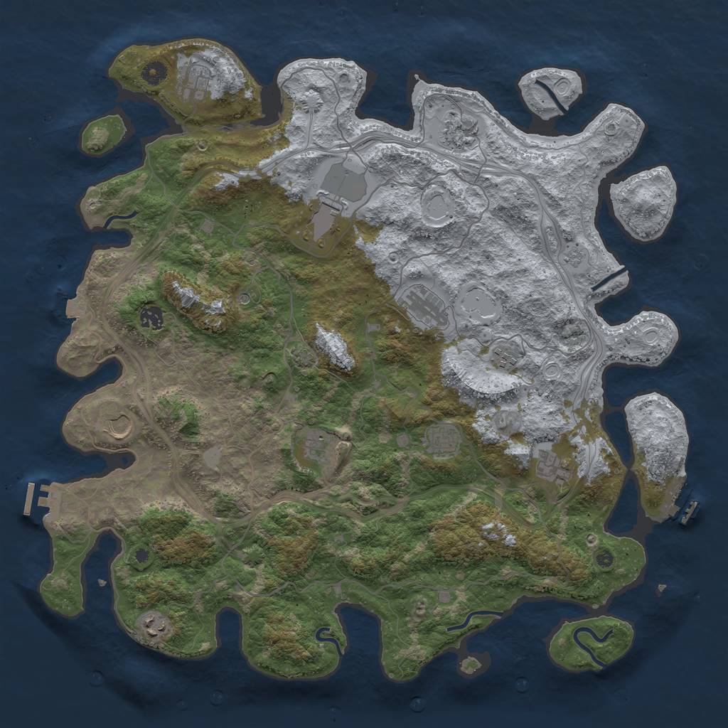 Rust Map: Procedural Map, Size: 4500, Seed: 588639328, 19 Monuments