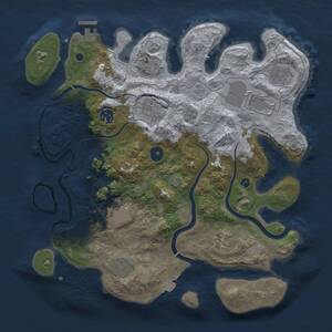 Thumbnail Rust Map: Procedural Map, Size: 3566, Seed: 740606430, 13 Monuments