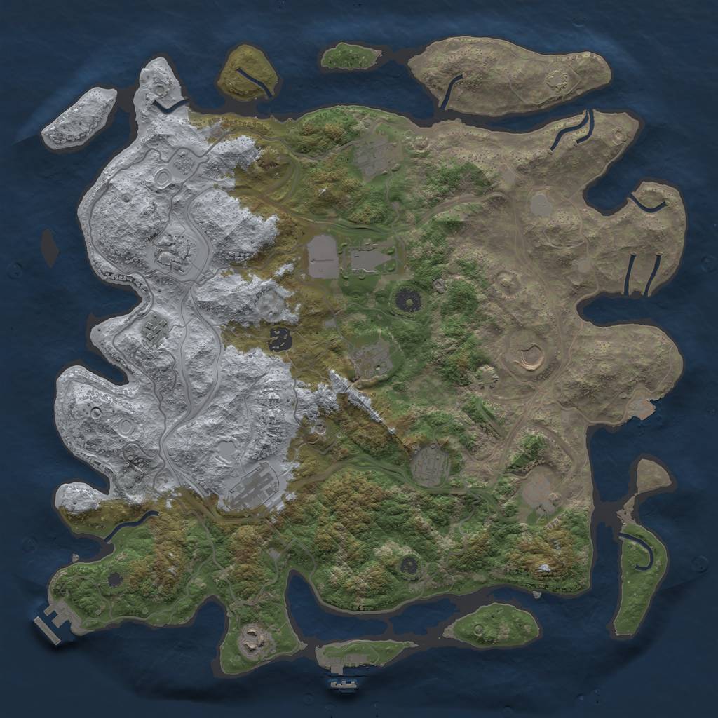 Rust Map: Procedural Map, Size: 4250, Seed: 1477621935, 19 Monuments