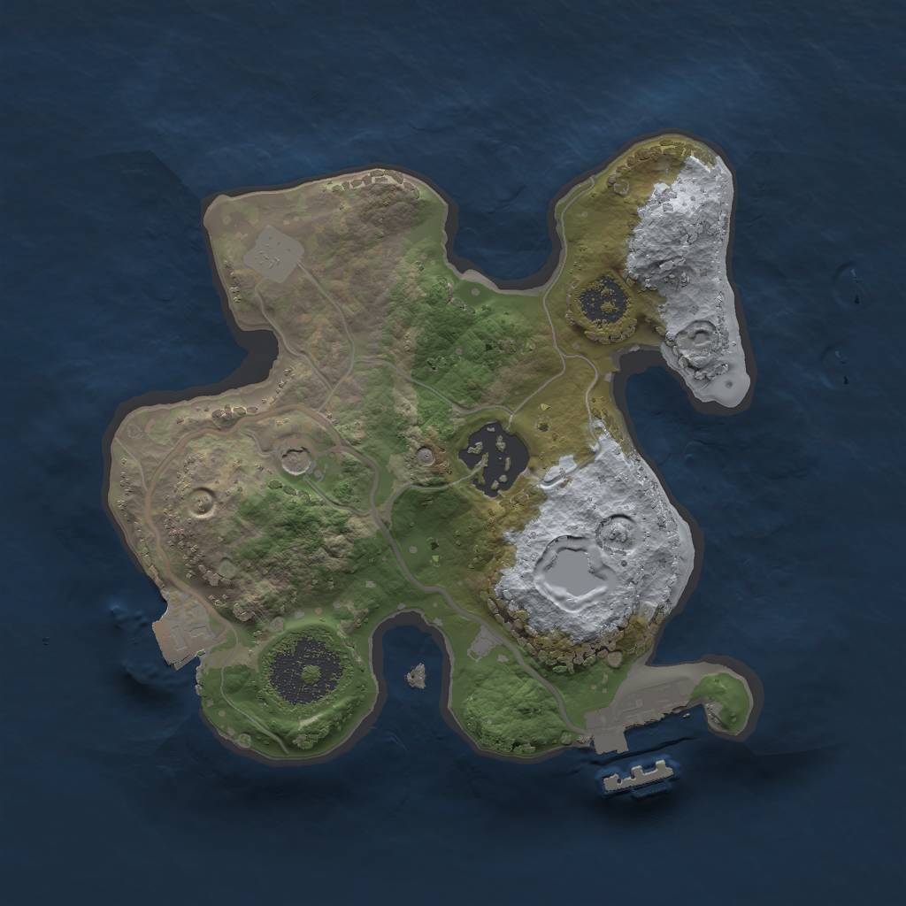 Rust Map: Procedural Map, Size: 2000, Seed: 1634236032, 6 Monuments