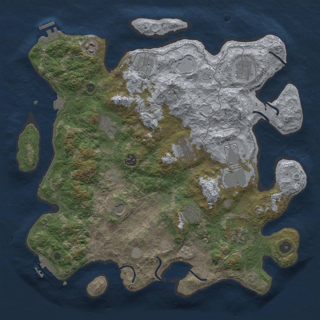 Rust Map: Procedural Map, Size: 4000, Seed: 4436, 19 Monuments