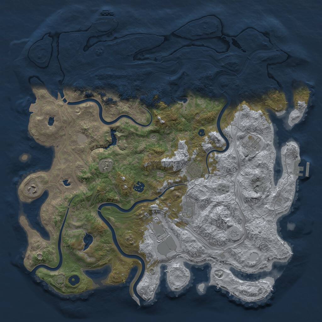 Rust Map: Procedural Map, Size: 4500, Seed: 492203137, 13 Monuments