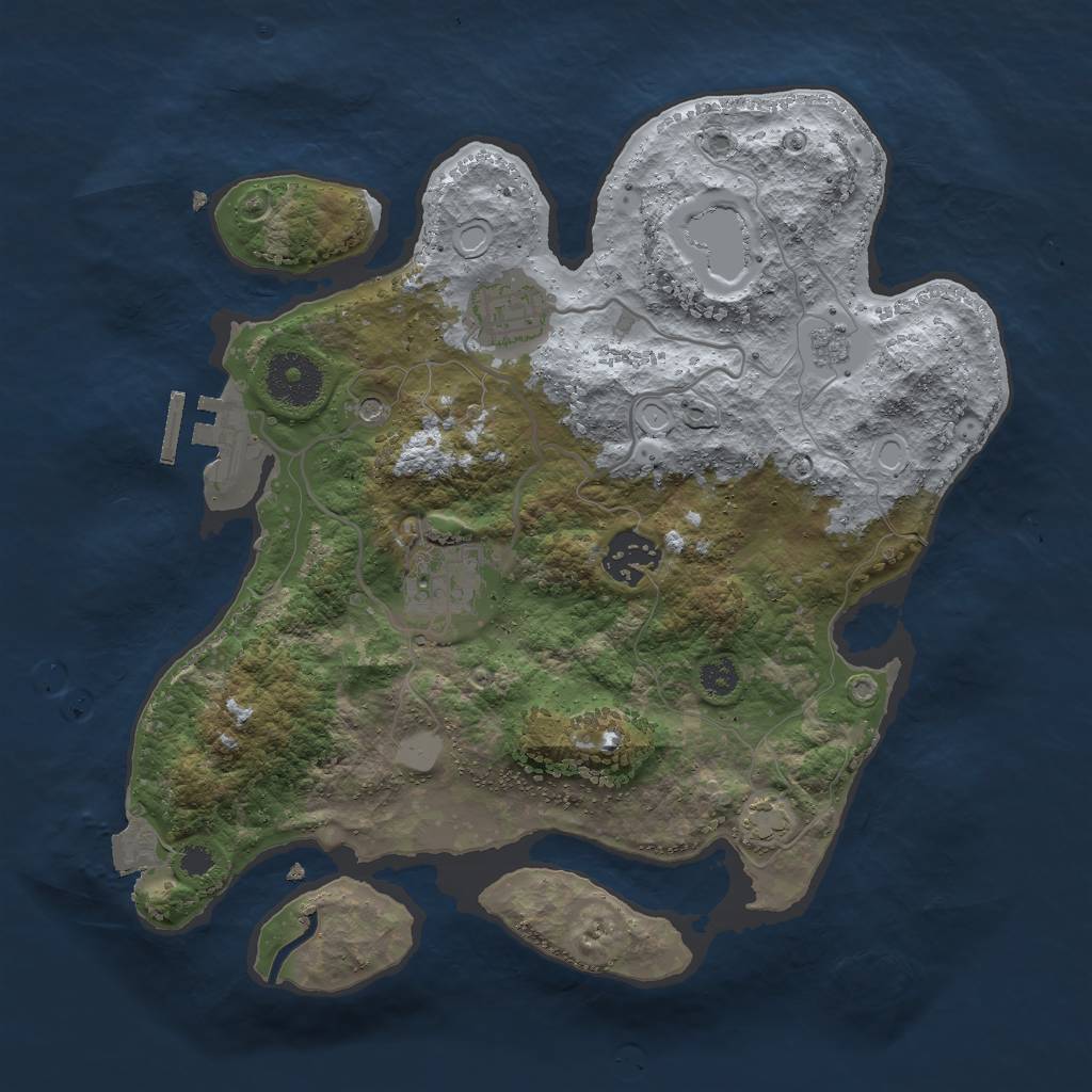 Rust Map: Procedural Map, Size: 3000, Seed: 234297341, 10 Monuments