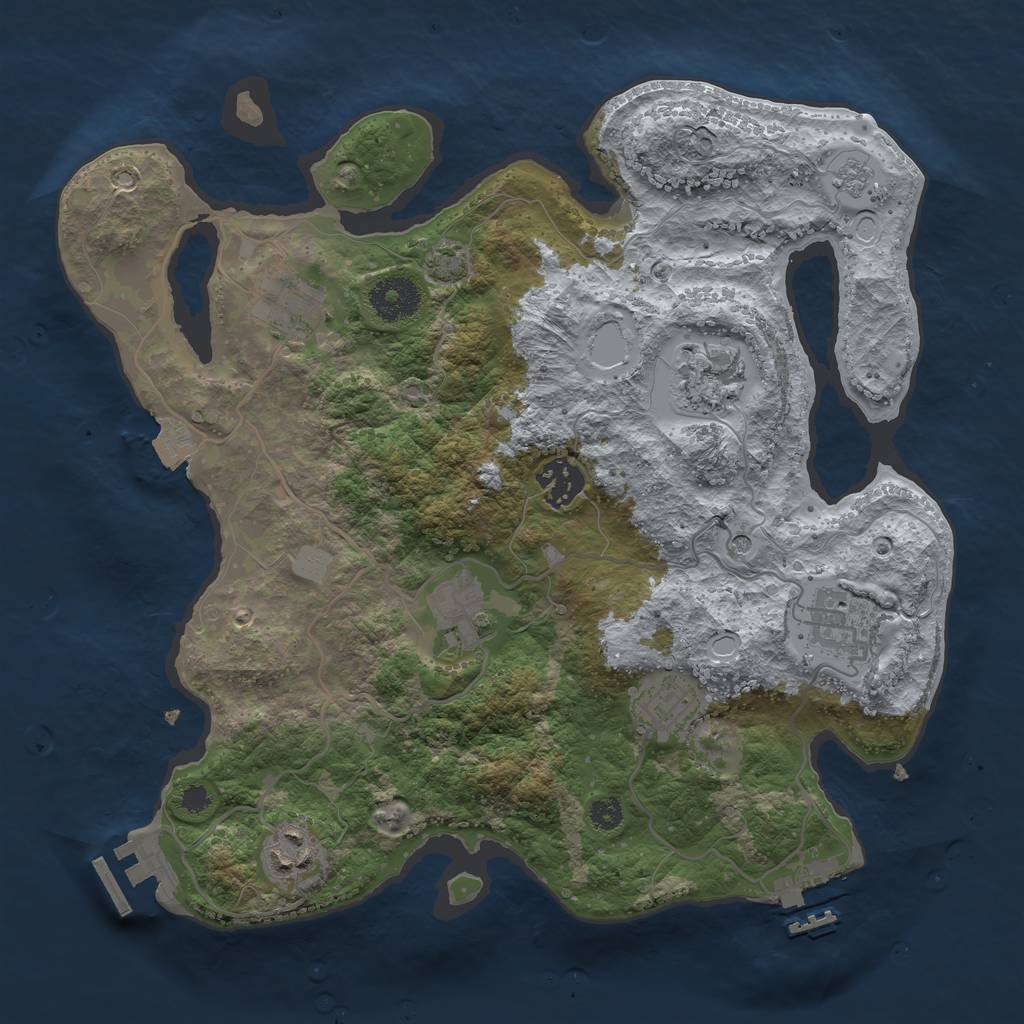 Rust Map: Procedural Map, Size: 3250, Seed: 679567449, 15 Monuments