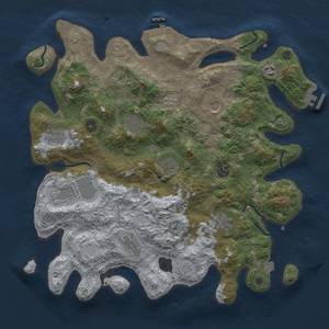 Thumbnail Rust Map: Procedural Map, Size: 4000, Seed: 8459, 19 Monuments