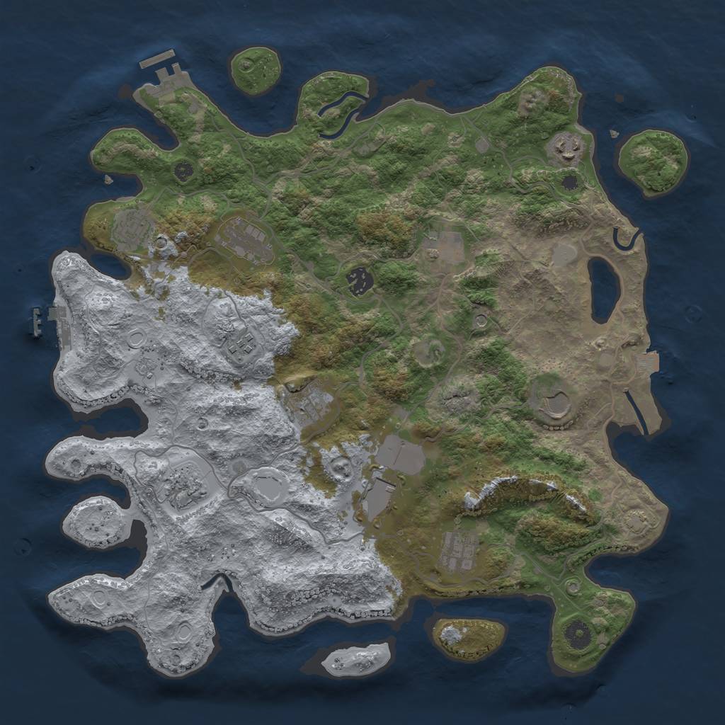 Rust Map: Procedural Map, Size: 4000, Seed: 773835661, 19 Monuments