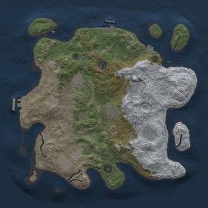 Thumbnail Rust Map: Procedural Map, Size: 3500, Seed: 1280881875, 15 Monuments