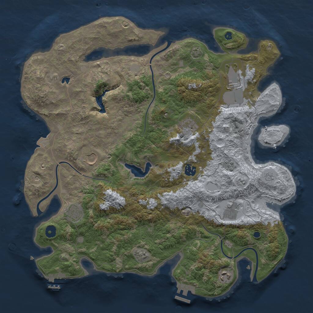 Rust Map: Procedural Map, Size: 4010, Seed: 1370179450, 14 Monuments