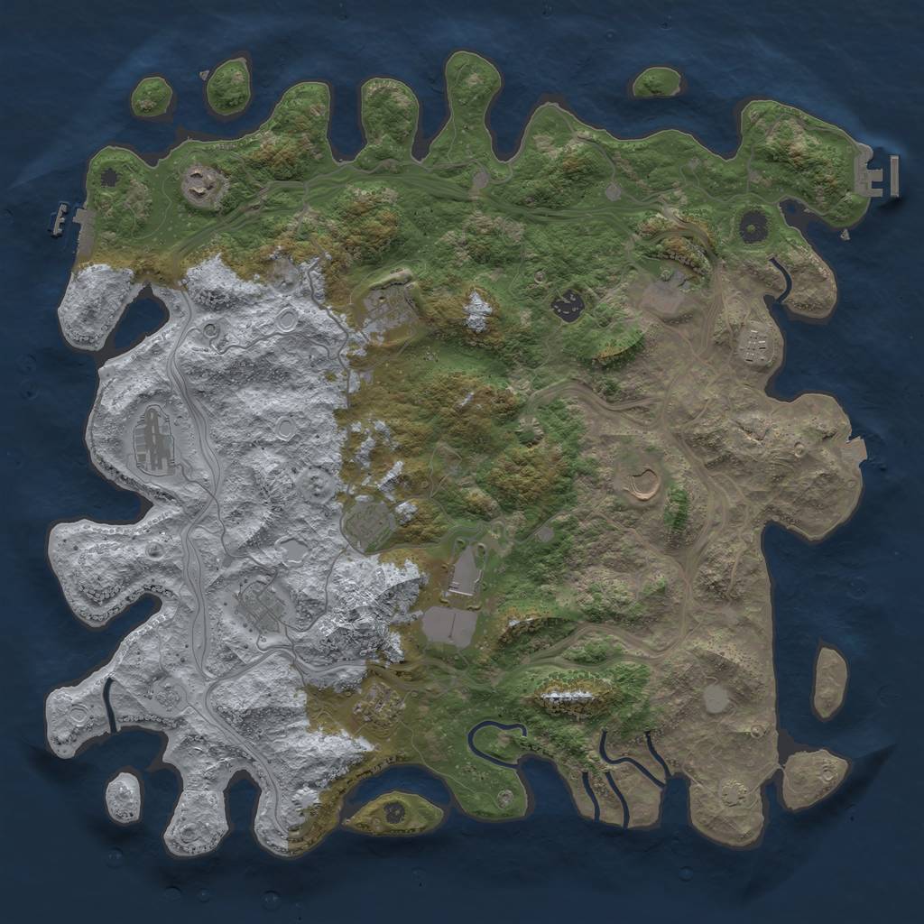 Rust Map: Procedural Map, Size: 4500, Seed: 1983999093, 19 Monuments