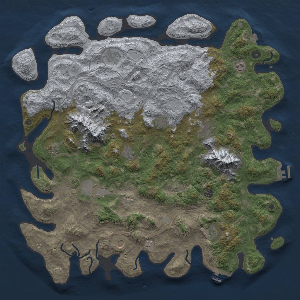 Rust Map: Procedural Map, Size: 5000, Seed: 380, 19 Monuments