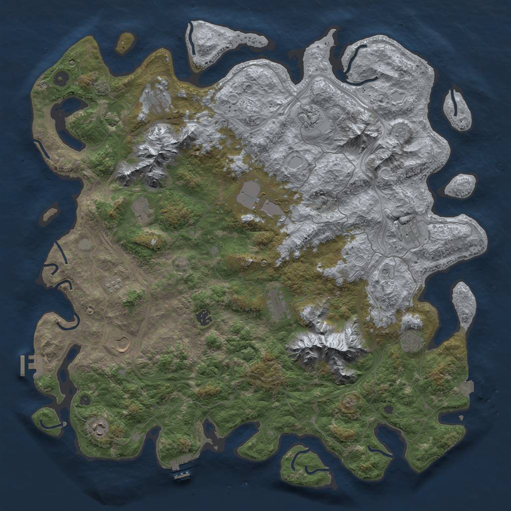 Rust Map: Procedural Map, Size: 5000, Seed: 515950015, 19 Monuments