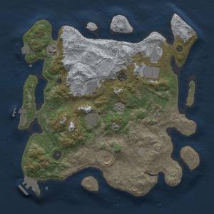 Thumbnail Rust Map: Procedural Map, Size: 3500, Seed: 105184026, 16 Monuments