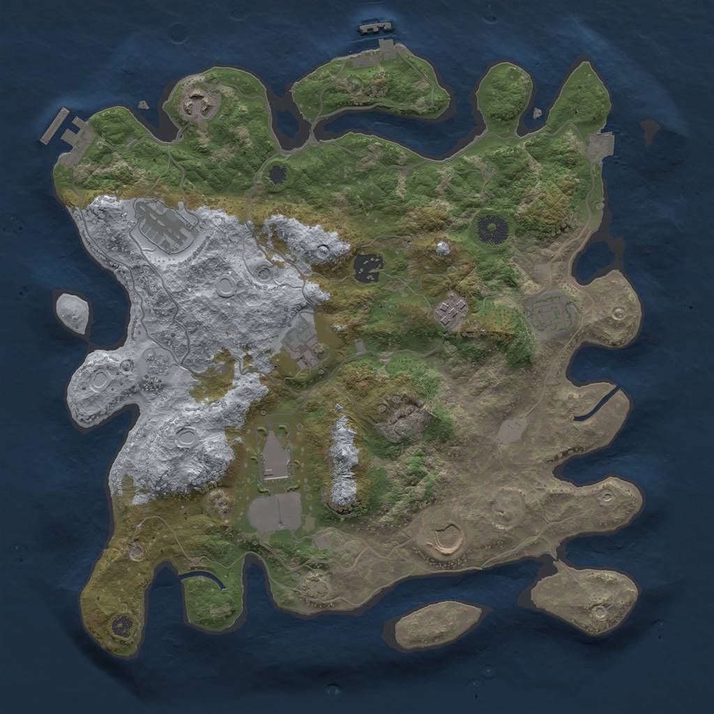 Rust Map: Procedural Map, Size: 3500, Seed: 1414763124, 16 Monuments