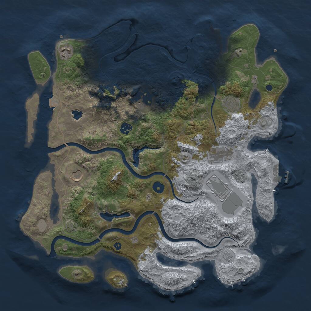 Rust Map: Procedural Map, Size: 4000, Seed: 72381, 14 Monuments