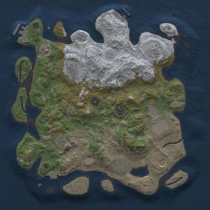 Thumbnail Rust Map: Procedural Map, Size: 3500, Seed: 12309845, 17 Monuments