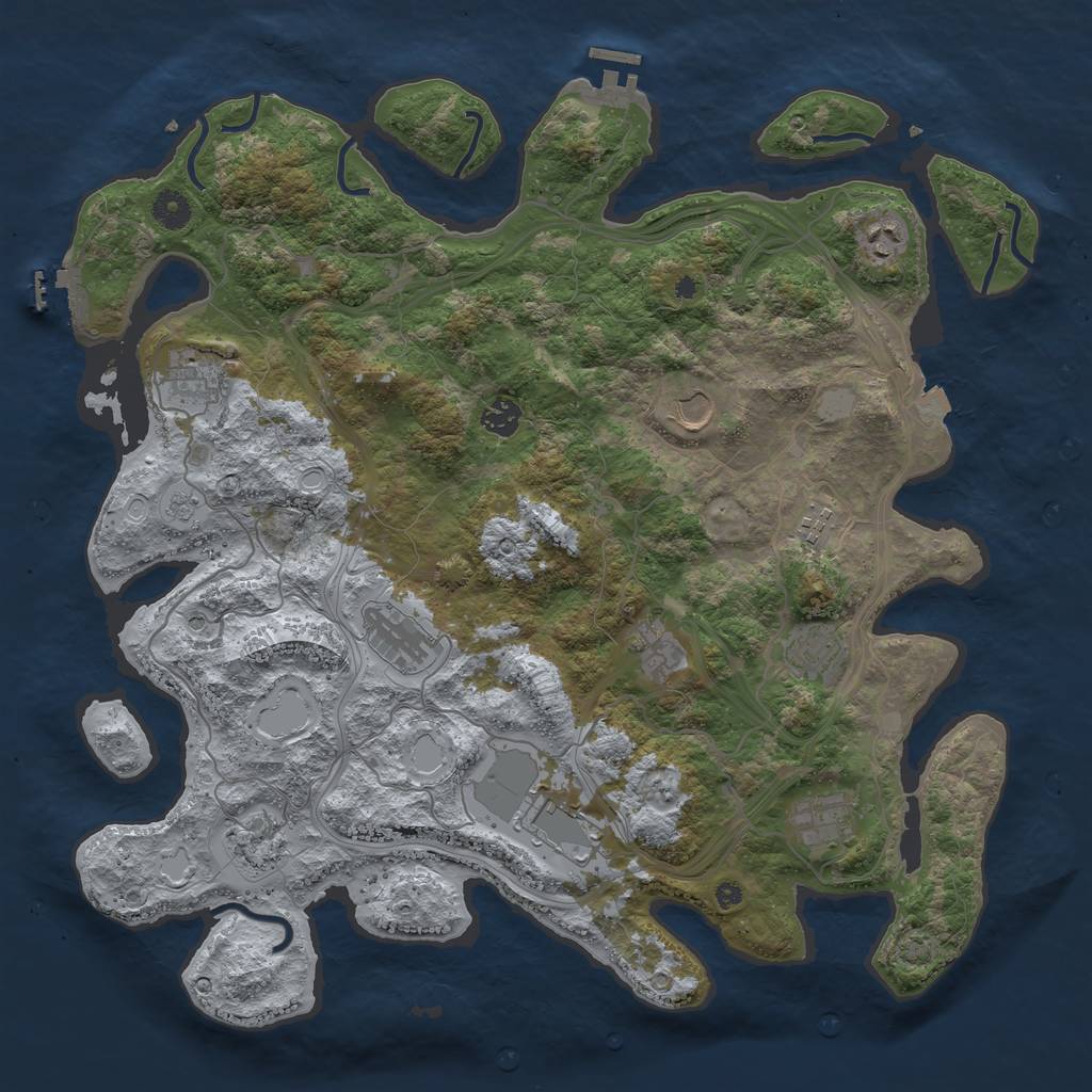 Rust Map: Procedural Map, Size: 4250, Seed: 1960520877, 19 Monuments