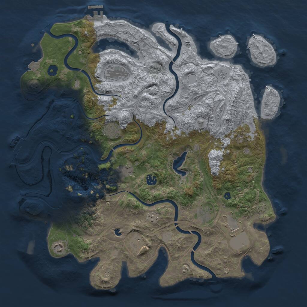 Rust Map: Procedural Map, Size: 4250, Seed: 1679504674, 16 Monuments