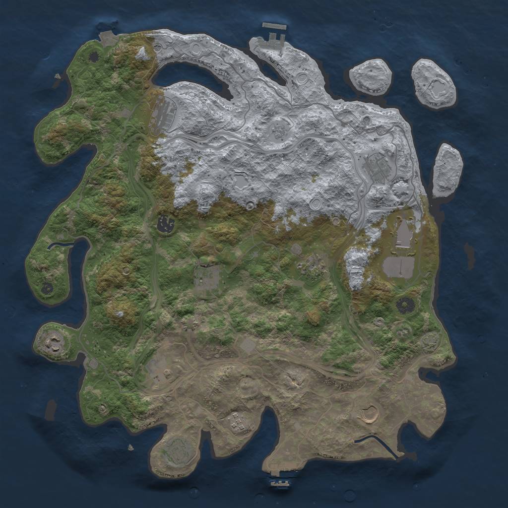 Rust Map: Procedural Map, Size: 4250, Seed: 1679504674, 19 Monuments