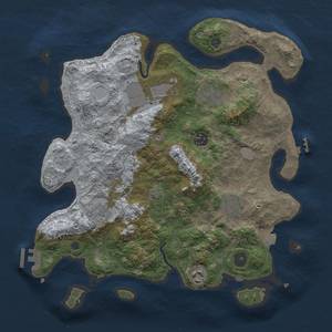 Thumbnail Rust Map: Procedural Map, Size: 3500, Seed: 48916952, 14 Monuments