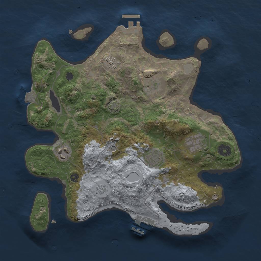 Rust Map: Procedural Map, Size: 3000, Seed: 13573, 13 Monuments