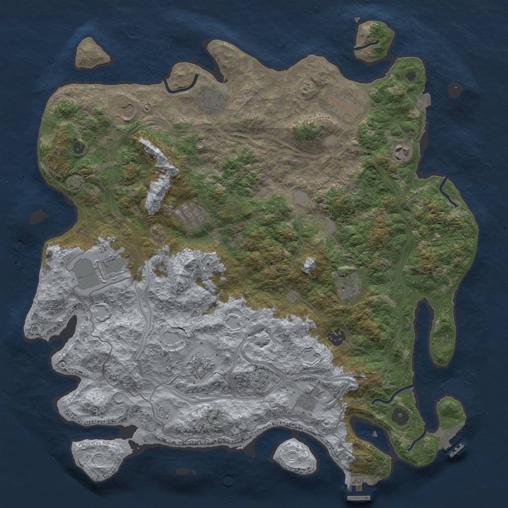 Rust Map: Procedural Map, Size: 4500, Seed: 658498158, 19 Monuments