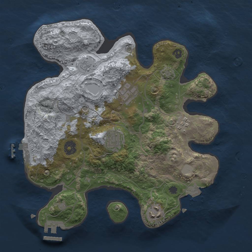 Rust Map: Procedural Map, Size: 2750, Seed: 1187652120, 12 Monuments