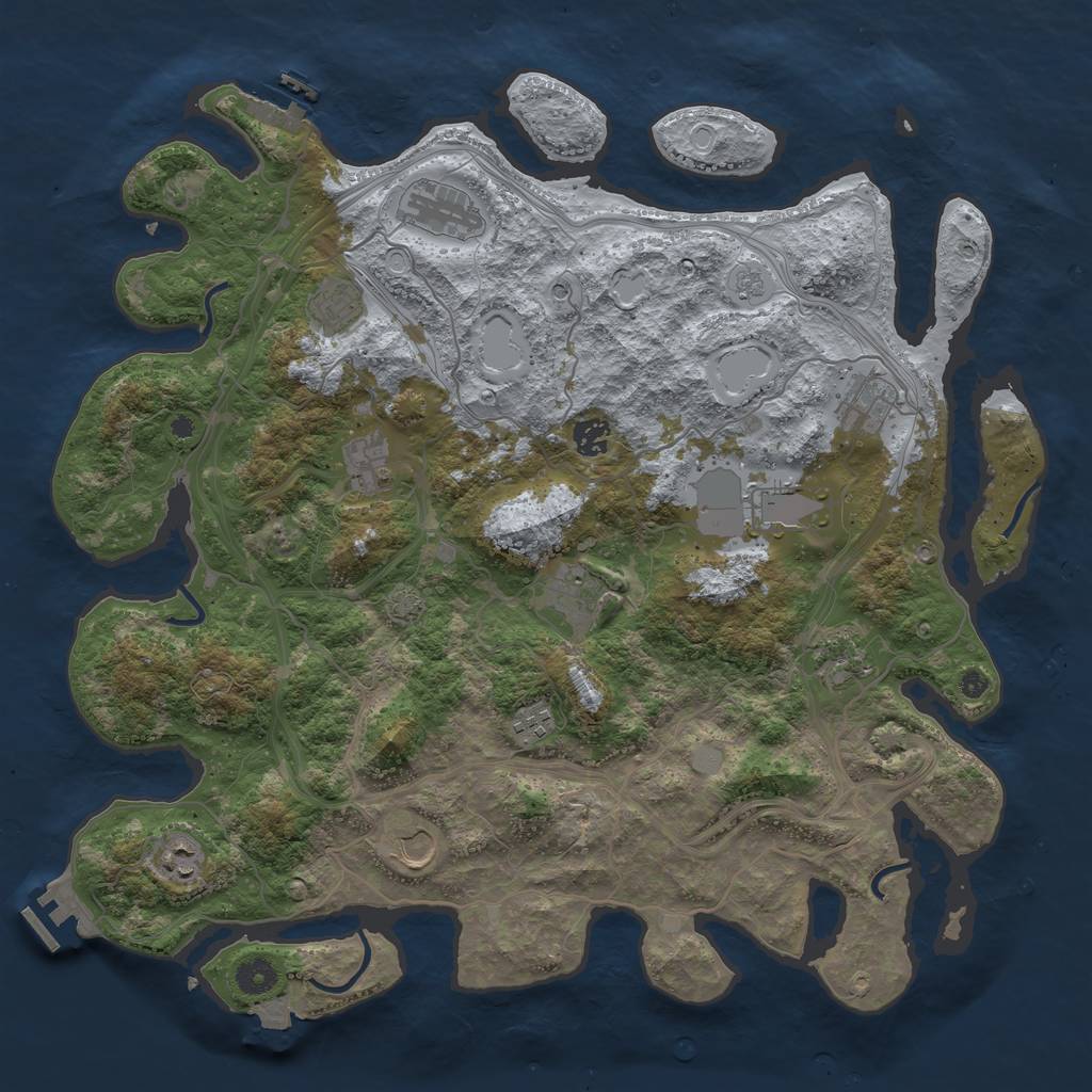 Rust Map: Procedural Map, Size: 4250, Seed: 1982441970, 19 Monuments