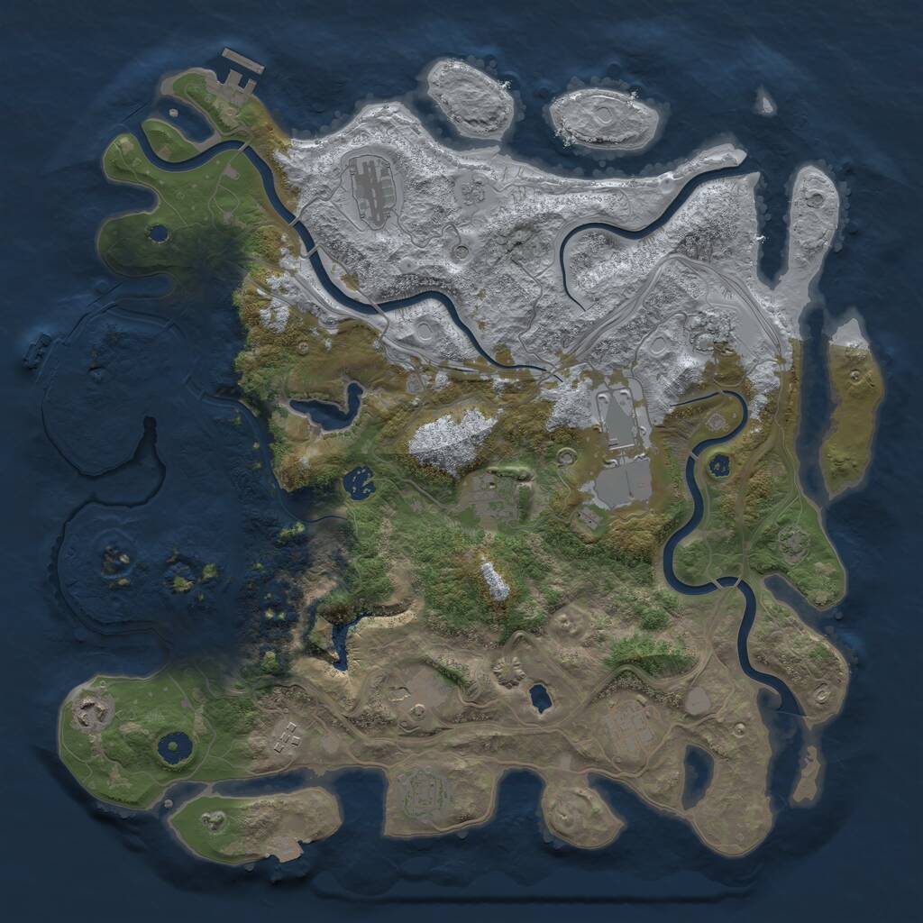 Rust Map: Procedural Map, Size: 4250, Seed: 1982441970, 16 Monuments