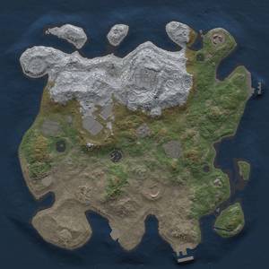 Thumbnail Rust Map: Procedural Map, Size: 3500, Seed: 323263806, 17 Monuments