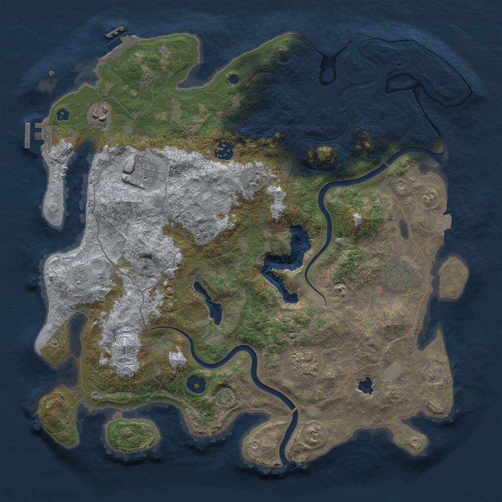 Rust Map: Procedural Map, Size: 4000, Seed: 1018110612, 12 Monuments