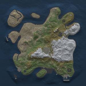 Thumbnail Rust Map: Procedural Map, Size: 3000, Seed: 834363668, 11 Monuments