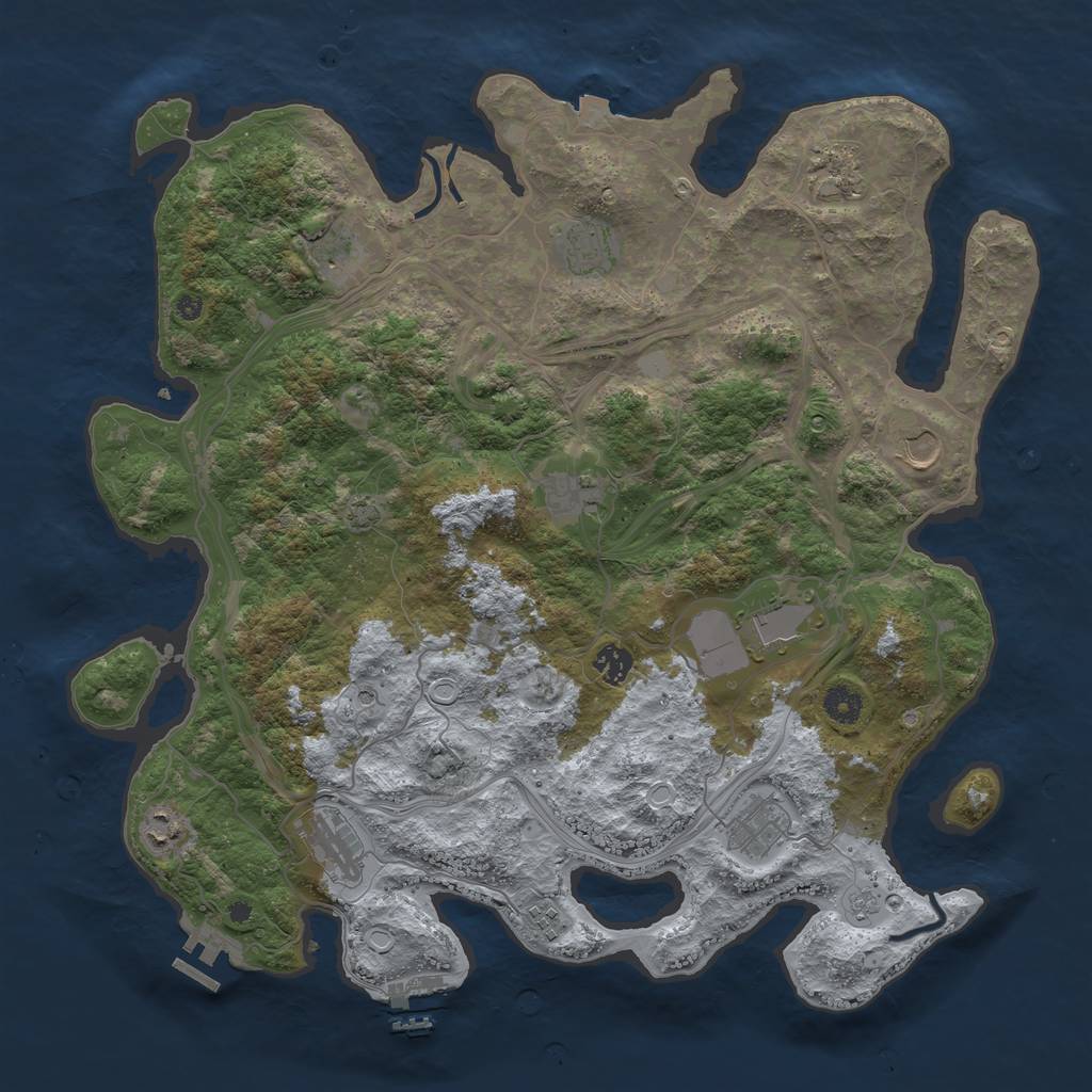 Rust Map: Procedural Map, Size: 4250, Seed: 449619, 19 Monuments