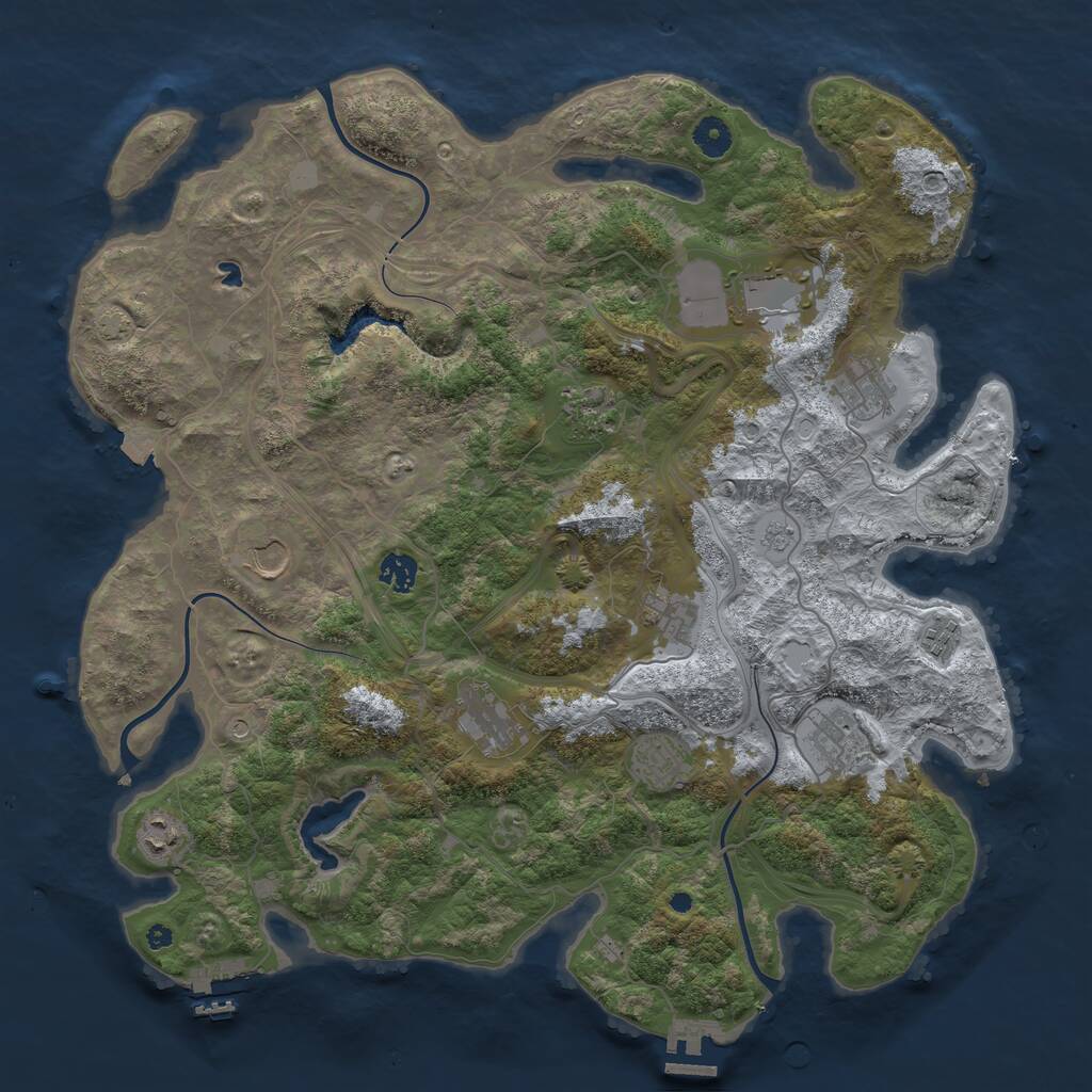 Rust Map: Procedural Map, Size: 4250, Seed: 1370179450, 17 Monuments