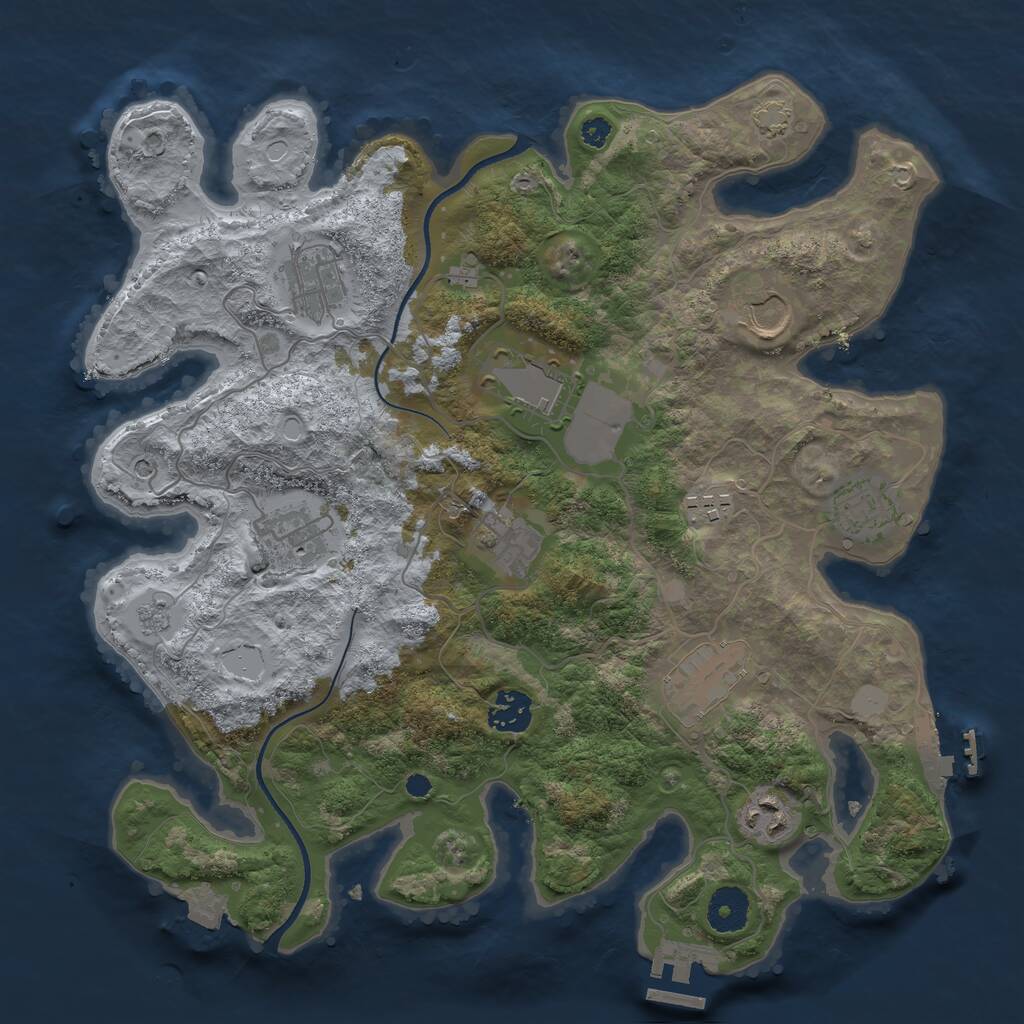 Rust Map: Procedural Map, Size: 3500, Seed: 1507429486, 16 Monuments