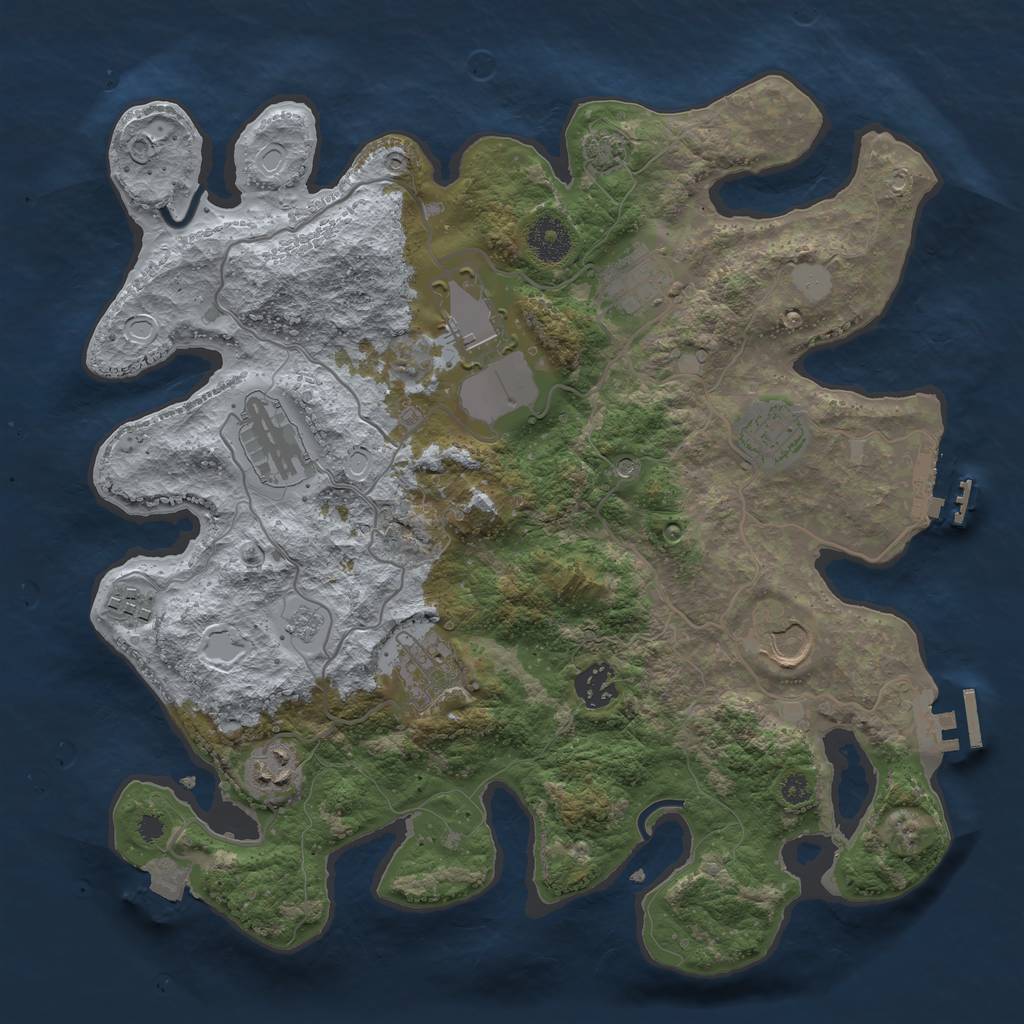 Rust Map: Procedural Map, Size: 3500, Seed: 1507429486, 17 Monuments