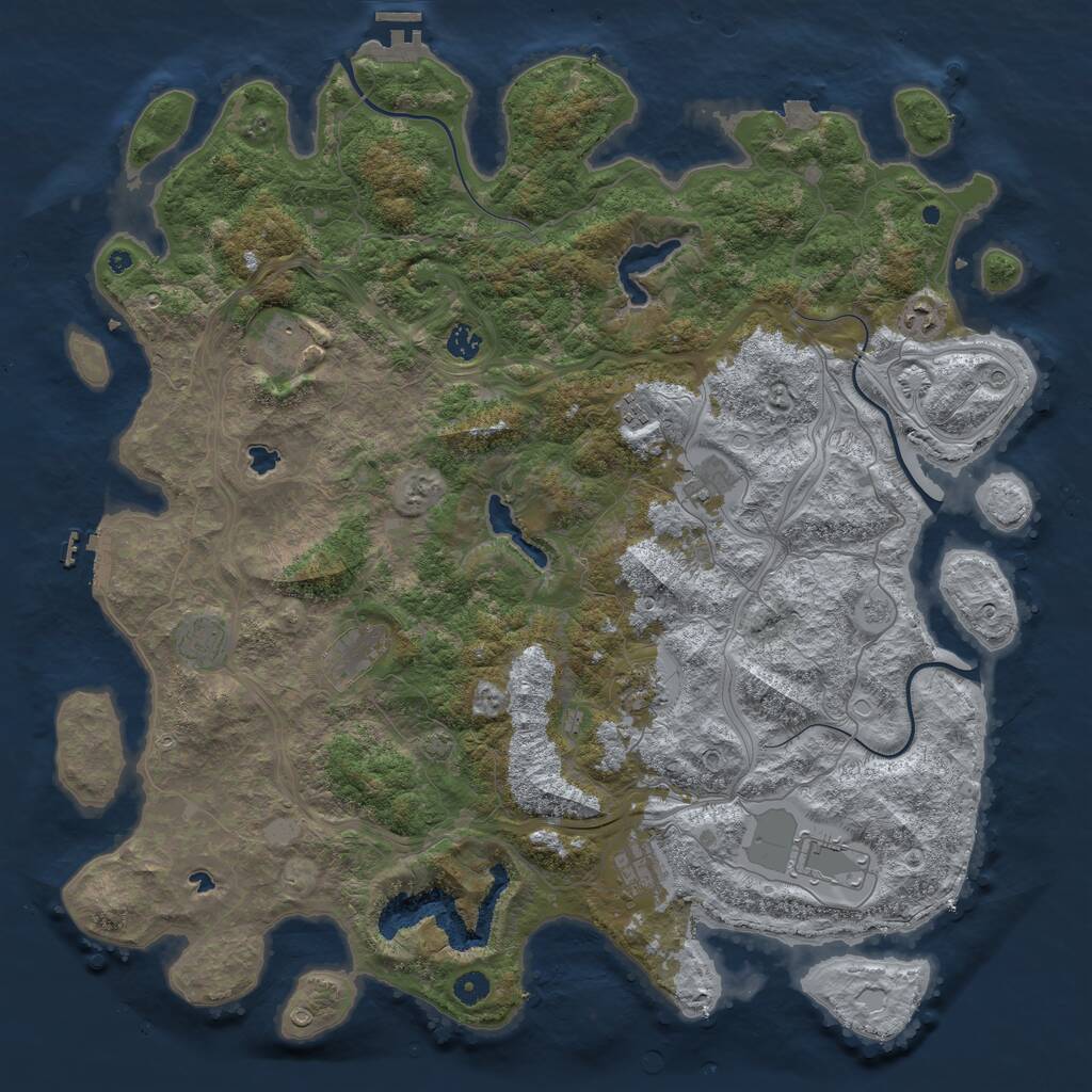 Rust Map: Procedural Map, Size: 4800, Seed: 1459566797, 16 Monuments