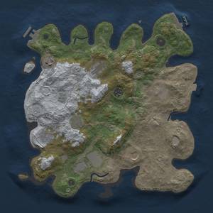 Thumbnail Rust Map: Procedural Map, Size: 3500, Seed: 2118416738, 17 Monuments