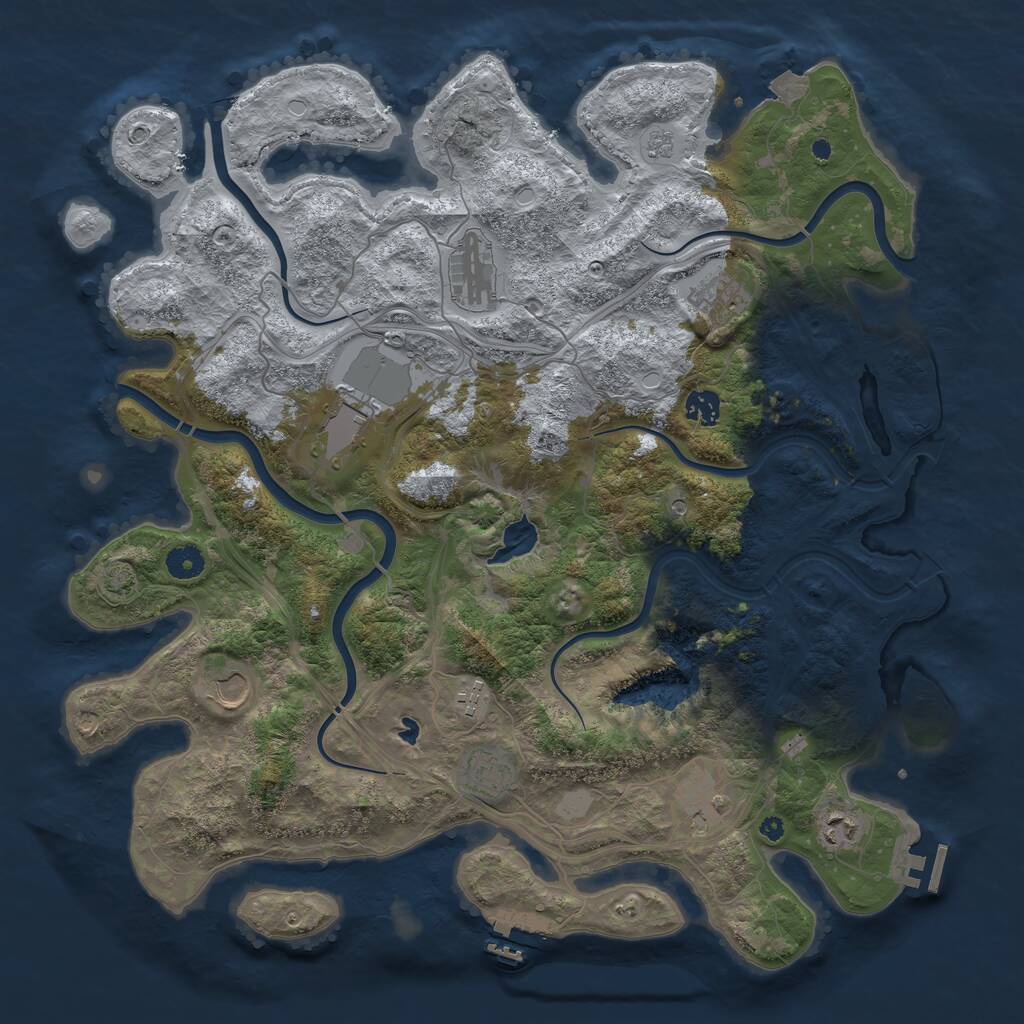 Rust Map: Procedural Map, Size: 4250, Seed: 1558558450, 15 Monuments